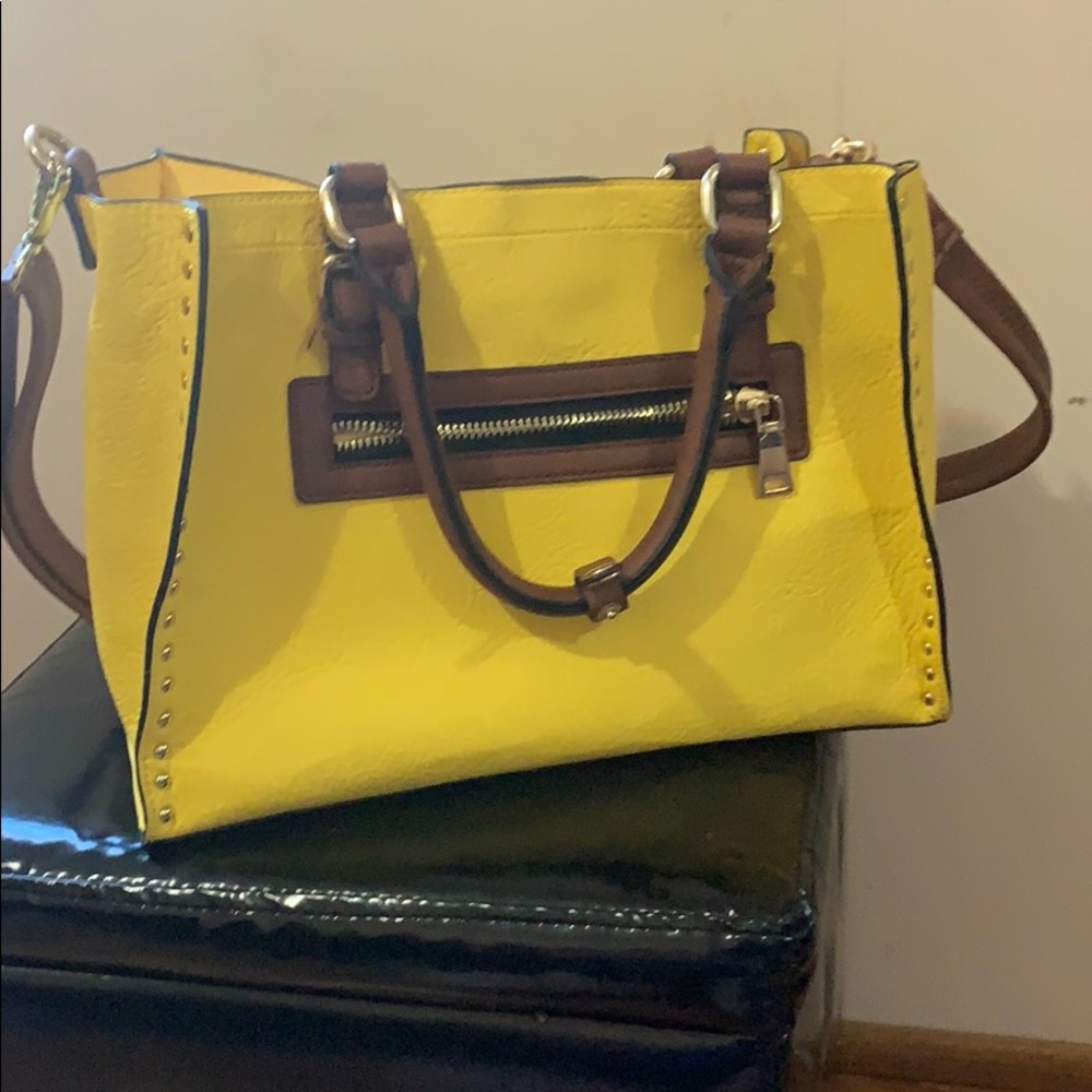 Yellow (Wilson leather)  purse- two bags in one